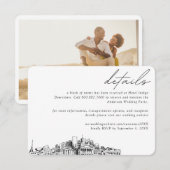 Nashville Wedding Hotel Kamer Blok Details Klein Informatiekaartje (Voorkant / Achterkant)