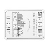 Nashville Wedding Stylized Skyline Save the Date Magneet (Horizontaal)