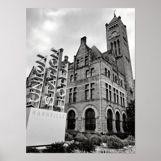 Nashville zwart-wit poster (Voorkant)