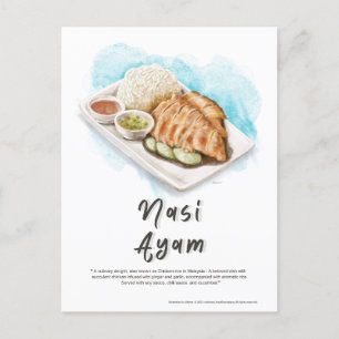 Nasi Ayam Kip Rijst Maleisië Briefkaart