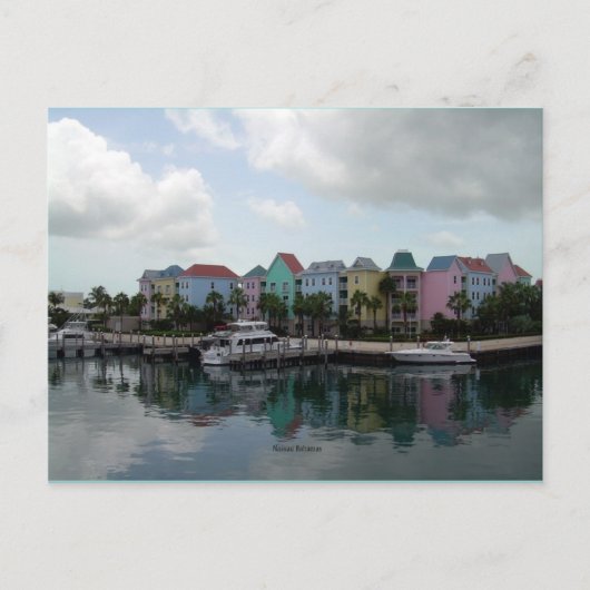 Nassau Bahamas marina briefkaart (Voorkant)