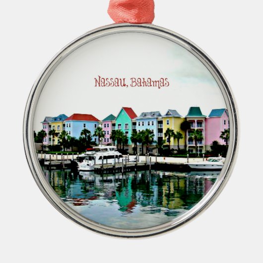 Nassau Bahamas Marina Metalen Ornament (Voorkant)