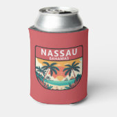 Nassau Bahamas Retro Embleem Blikjeskoeler (Blikje Achterkant)