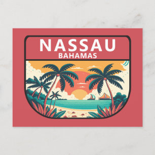 Nassau Bahamas Retro Embleem Briefkaart