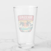Nassau Bahamas Retro Embleem Glas (Achterkant)