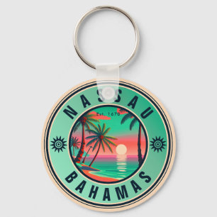Nassau Bahamas Retro reizen Souvenir jaren 1950 Sleutelhanger