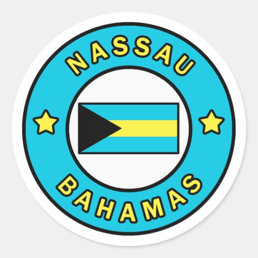 Nassau Bahamas Ronde Sticker (Voorkant)