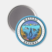 Nassau Bahamas Scuba Badge Magneet (Voorkant / Achterkant)