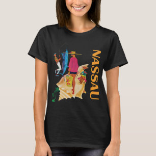 Nassau Bahama's Strand Palm Zonsondergang Reizen T-shirt