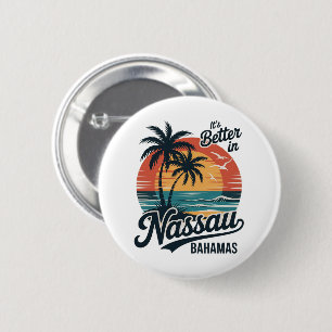 Nassau Bahama's Strand Zomer Ronde Button 5,7 Cm