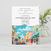 Nassau Bahamas Wedding Invitation Retro (Debout devant)