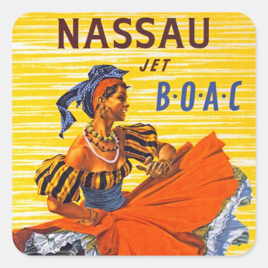 Nassau Jet Vierkante Sticker (Voorkant)