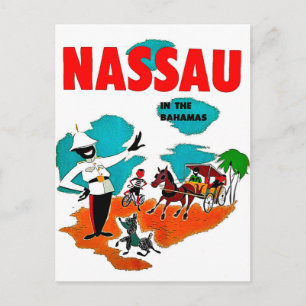 Nassau op de Bahama's, vintage reis Briefkaart