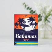 Nassau Palm Tree Bahamas Souvenirs Briefkaart (Staand voorkant)