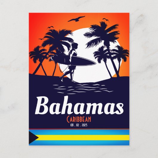 Nassau Palm Tree Bahamas Souvenirs Briefkaart (Voorkant)