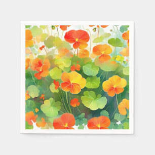 Nasturtium Bloemen Levendig Servet
