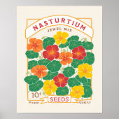 Nasturtium Flower Seed Packet Poster (Voorkant)
