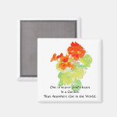 Nasturtium Magnet met Quote Magneet (Voorkant / Achterkant)