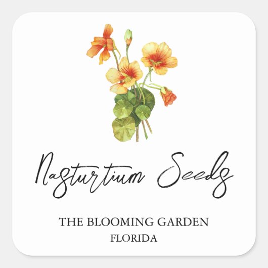 Nasturtium Seeds label (Voorkant)