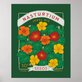 Nasturtium Vloeiend naaigarsenaal (groen) Poster