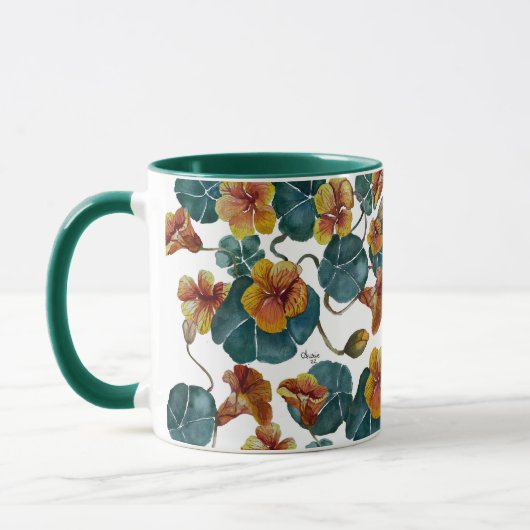 Nasturtiums d'été Mug à café à deux tons (Gauche)
