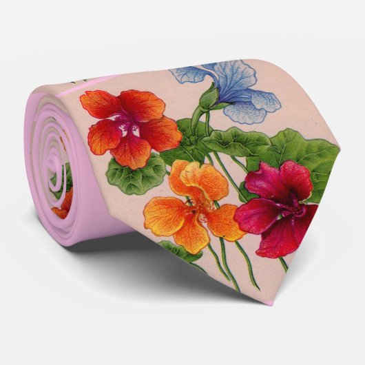 Nasturtiums Print stropdas (Opgerold)
