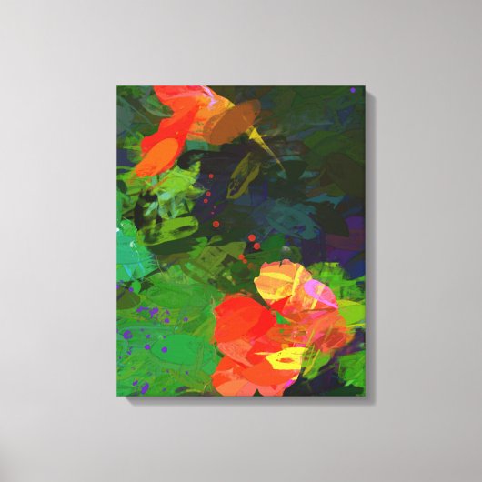 Nasturtiums Stretched Canvas Print (Voorkant)
