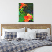 Nasturtiums Stretched Canvas Print (Insitu (Slaapkamer))