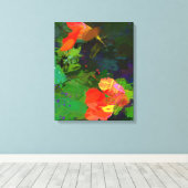 Nasturtiums Stretched Canvas Print (Insitu (Houten vloer))