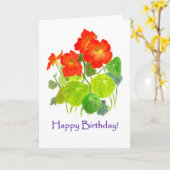 Nasturtiums Verjaardag Kaart (Gele Bloem)