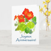 Nasturtiums Verjaardag Kaart - Franse Groet (Gele Bloem)