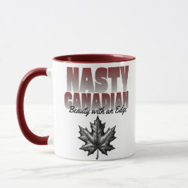 Nasty Canadian Beauty met Edge en Maple Leaf Mok
