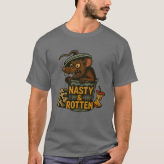 Nasty en Rotten rat in vuilnisbak kan grafisch T-shirt