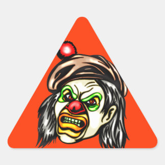 Nasty Evil Clown Driehoek Sticker