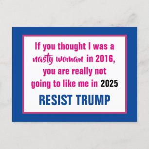 Nasty Woman 2025 Anti-Trump Anti-Musk Briefkaart