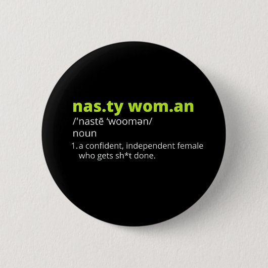 Nasty Woman Dictionary Definition Ronde Button 5,7 Cm (Voorkant)
