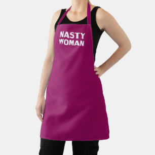 "Nasty Woman" druivenwijn paarse witte Schort