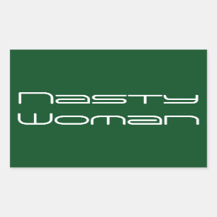 Nasty Woman, futuristische witte tekst op groen Rechthoekige Sticker
