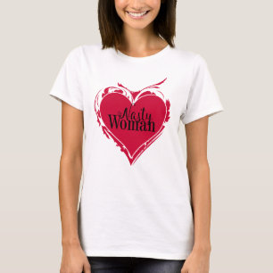 NASTY WOMAN Red art HEART T-shirt