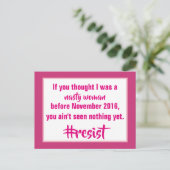 Nasty Woman Resist Briefkaart (Staand voorkant)