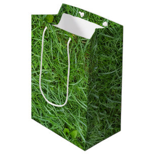 Nat groen gras medium cadeauzakje
