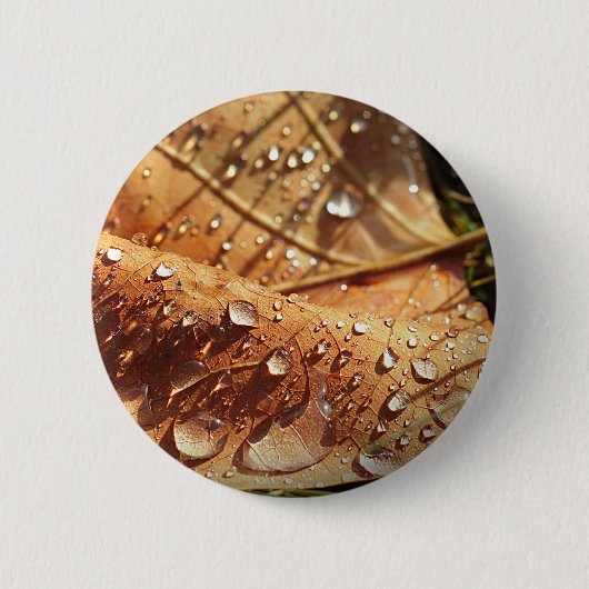 Nat herfstblad - Button (Voorkant)