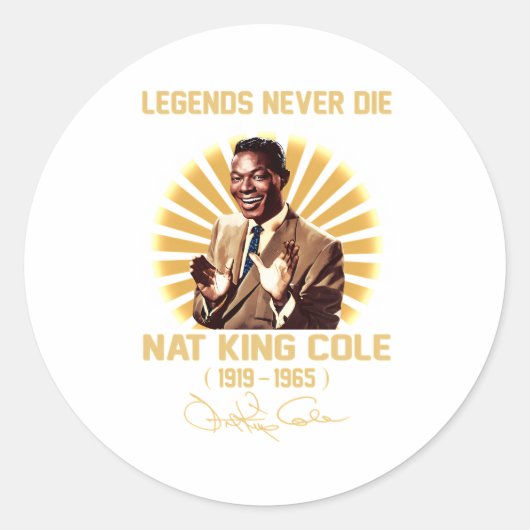Nat King Cole Ronde Sticker (Voorkant)