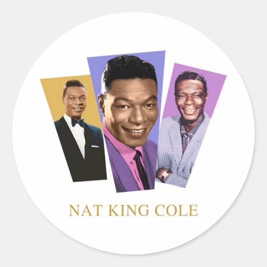 Nat King Cole Ronde Sticker (Voorkant)