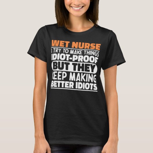 Nat Verpleegster Ik probeer het grappig te maken z T-shirt (Voorkant)