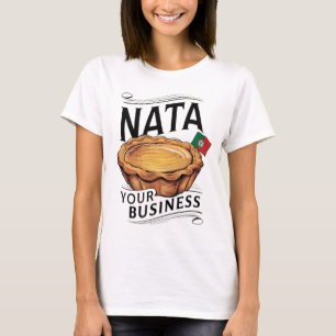 Nata Your Business" T-shirt met Portugese vlag