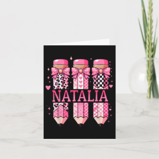 Natalia Persoonlijke Naam Potlood Terug Naar Schoo Kaart