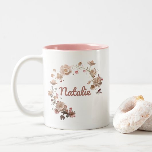 Natalie Floral Mug (Avec donut)