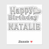 Natalie Happy Birthday Autocollants (Feuille)
