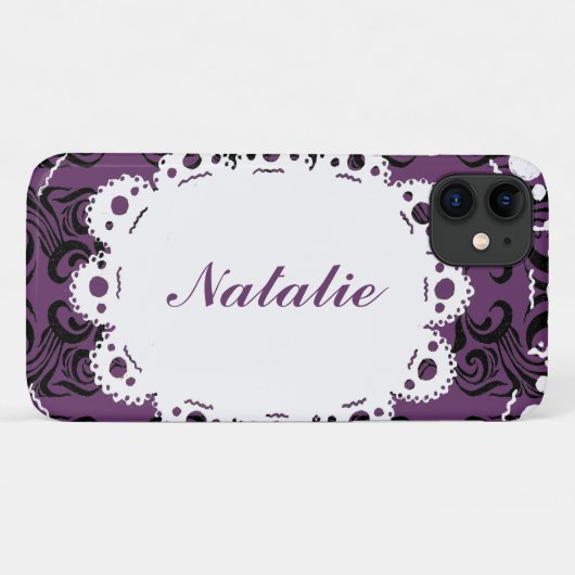 Natalie Lace & Damask Victorian Phone coque iphone (Dos (Horizontal))